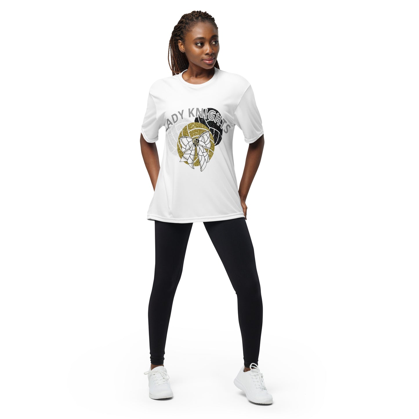 KNIGHTS GLITTER VOLLEYBALL BOW TEE