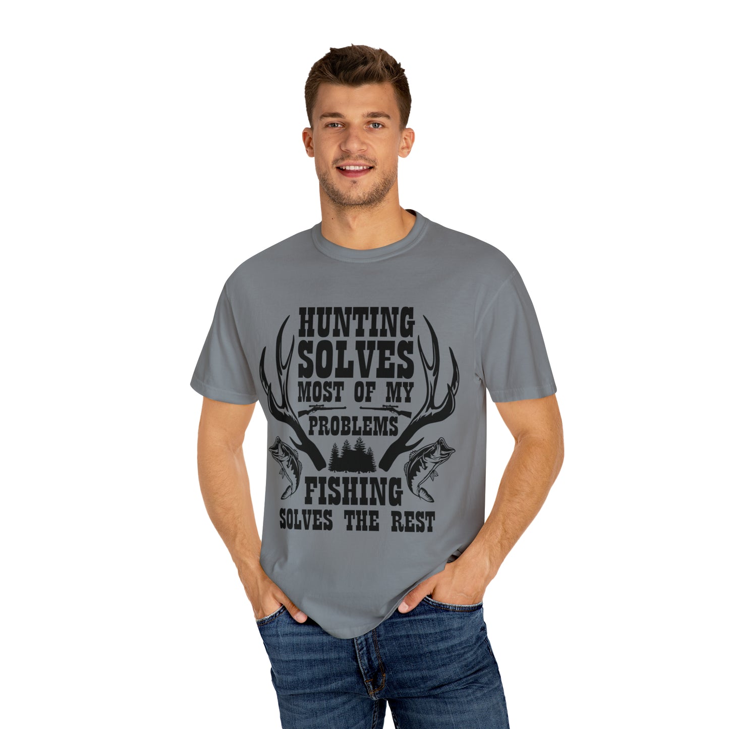 Hunting solves most of my problems Short Sleeve Tee