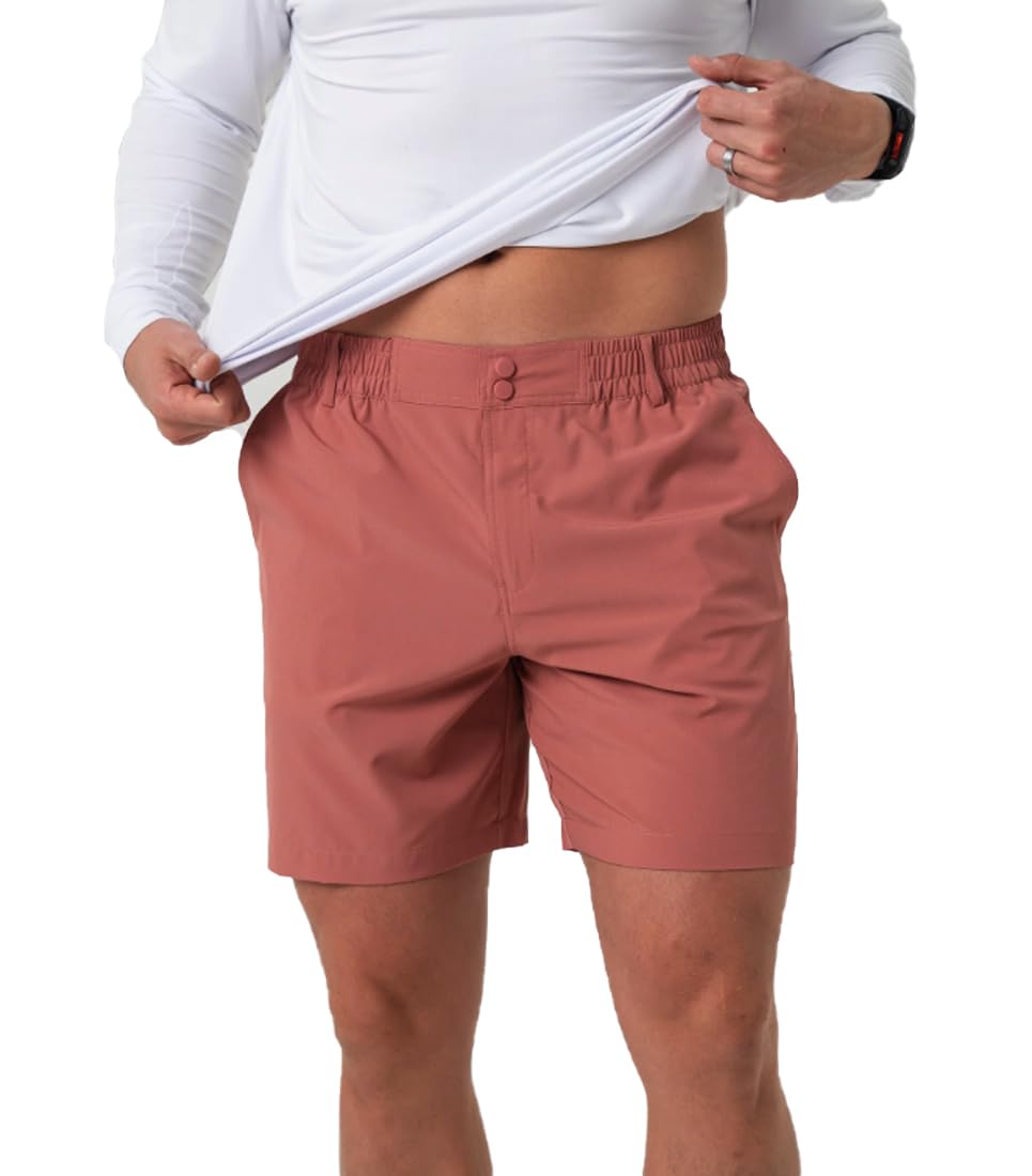 BURLEBO Men’s Everyday Shorts – Lightweight Casual Shorts with Stretch Fabric and Functional Pockets