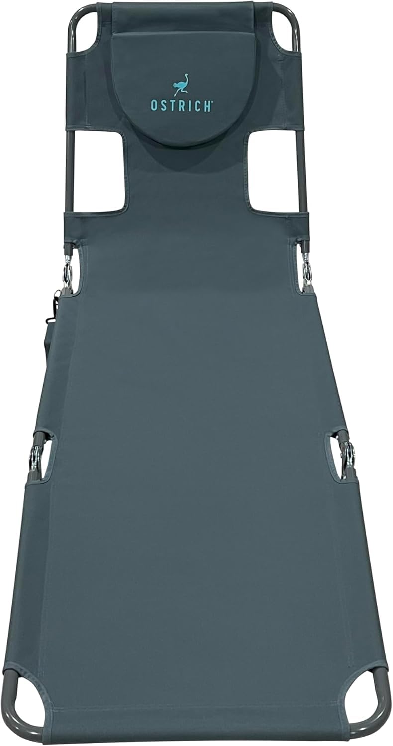 Ostrich the Original Chaise 72 x 22 Inch Lounge Portable Reclining Lounger, Outdoor Patio, Beach, Lawn, Camping, or Pool Tanning Chair, Teal