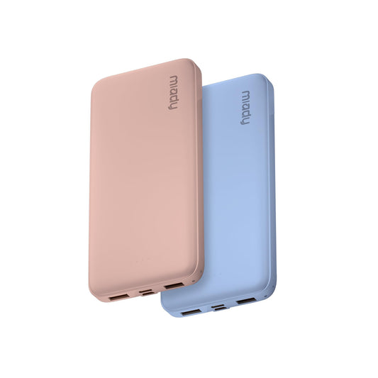 Miady 2-Pack Portable Charger, Slim 10000mAh Power Bank Travel Battery Pack 3 Outputs 2 Inputs Compatible with iPhone 17/16/15/14/13 Galaxy S24/22 iPad Android etc (Black+White)