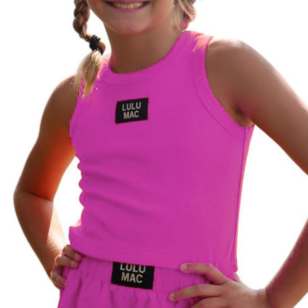 LULU MAC Kids Solid Color Tank Tee T-Shirt- Youth
