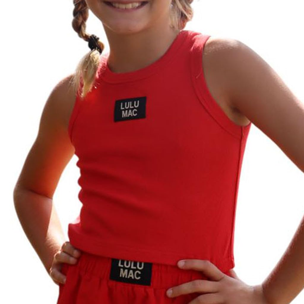 LULU MAC Kids Solid Color Tank Tee T-Shirt- Youth