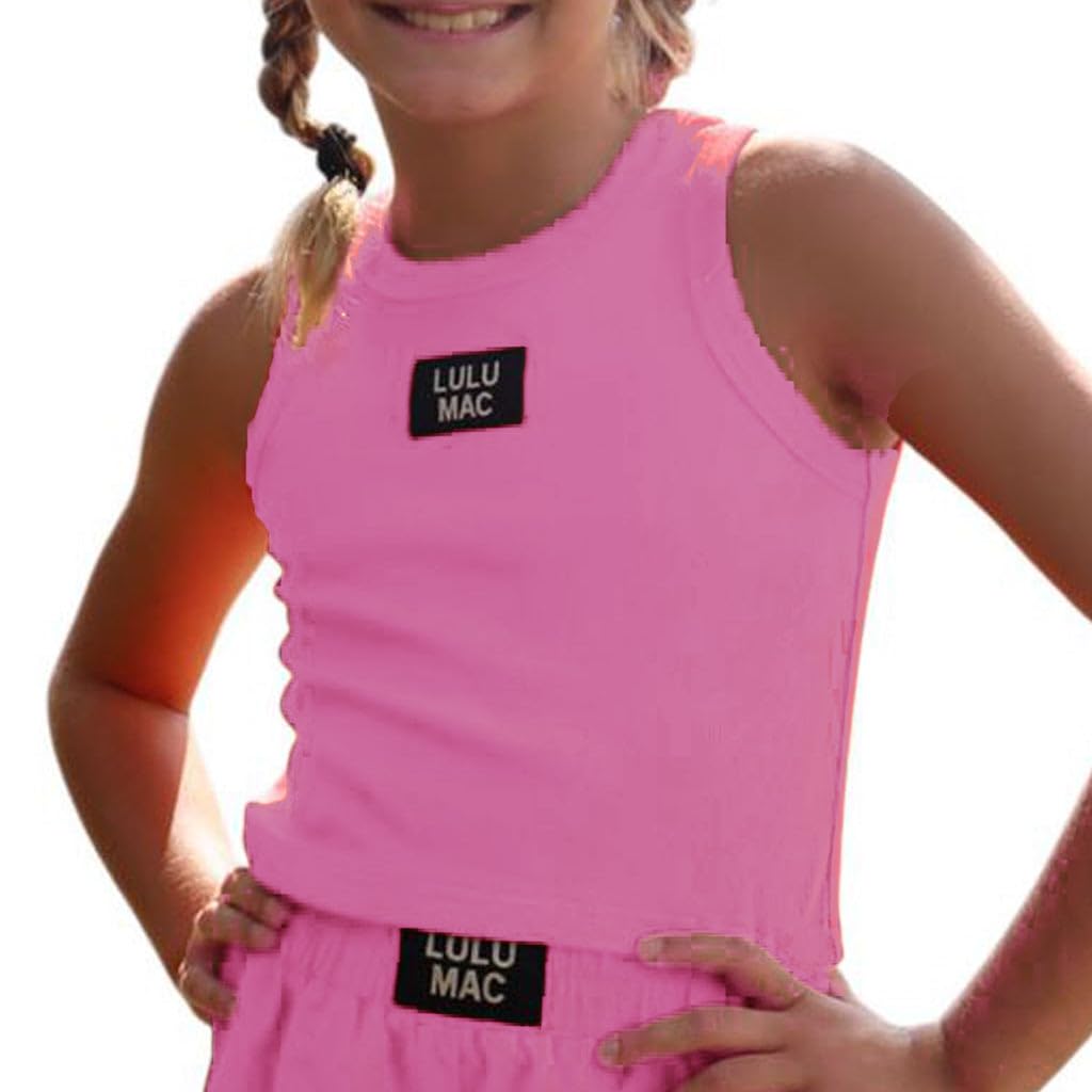 LULU MAC Kids Solid Color Tank Tee T-Shirt- Youth