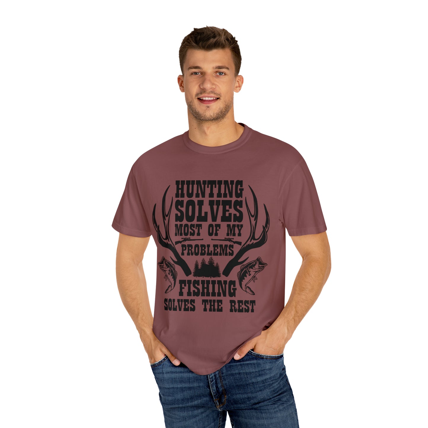 Hunting solves most of my problems Short Sleeve Tee
