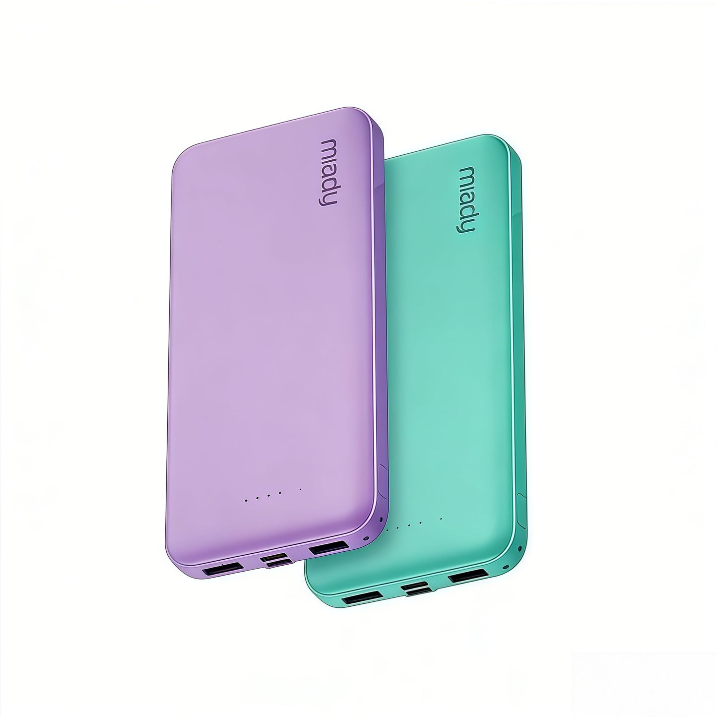 Miady 2-Pack Portable Charger, Slim 10000mAh Power Bank Travel Battery Pack 3 Outputs 2 Inputs Compatible with iPhone 17/16/15/14/13 Galaxy S24/22 iPad Android etc (Black+White)
