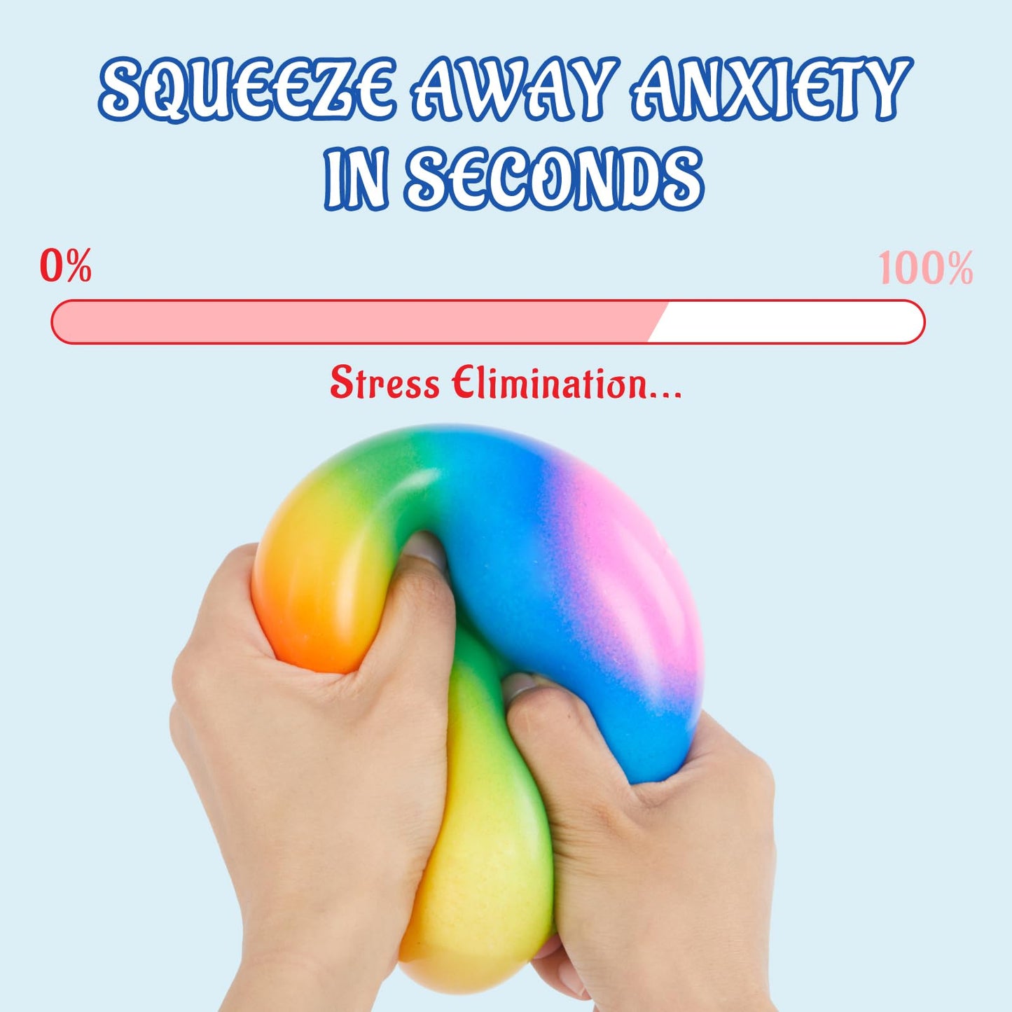 Giant 4 Inches Jumbo Stress Balls for Adults Anxiety Relief, Nedoh Balls Squishy Balls Fidget Squeeze Squish Big Ball for Anti-Stress