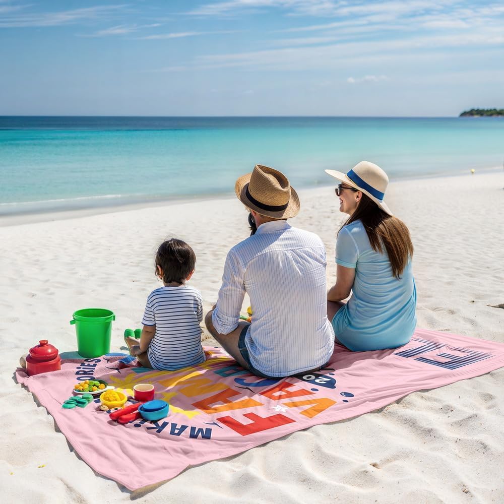 Personalized Beach Towels for Kids Adults - Custom Kids Beach Towels with Names- Customized Sand Free Quick Dry Striped Bath/Pool/Beach Towel for Boys Girls Women Men(Color1)