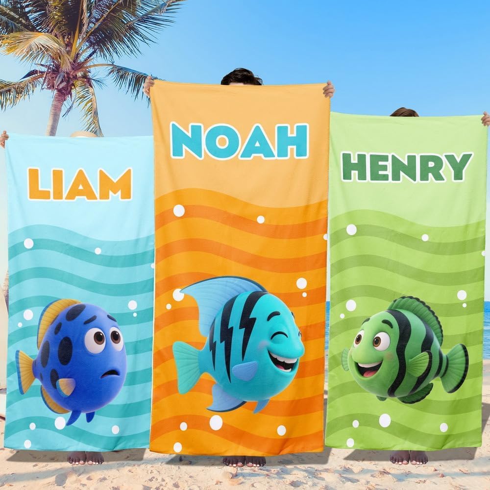 Personalized Beach Towels for Kids - Custom Ice Cream Drip Baseball Beach Towel for Boys,Customized Ultra Absorbent Super Soft Swim/Pool Towel,Team Gift,Youth Baseball Gift for Boys