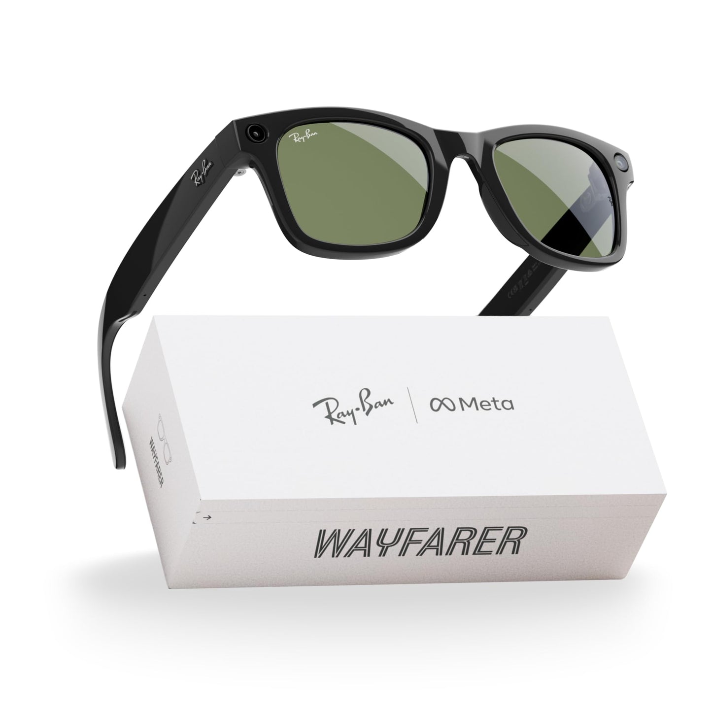 Ray-Ban Meta (Gen 1), Wayfarer, Matte Black | Smart AI Glasses for Men, Women — 12 MP Ultra-Wide Camera, Open-Ear Audio, Video Recording, Bluetooth — Polarized Gradient Graphite Lenses — Sunglasses