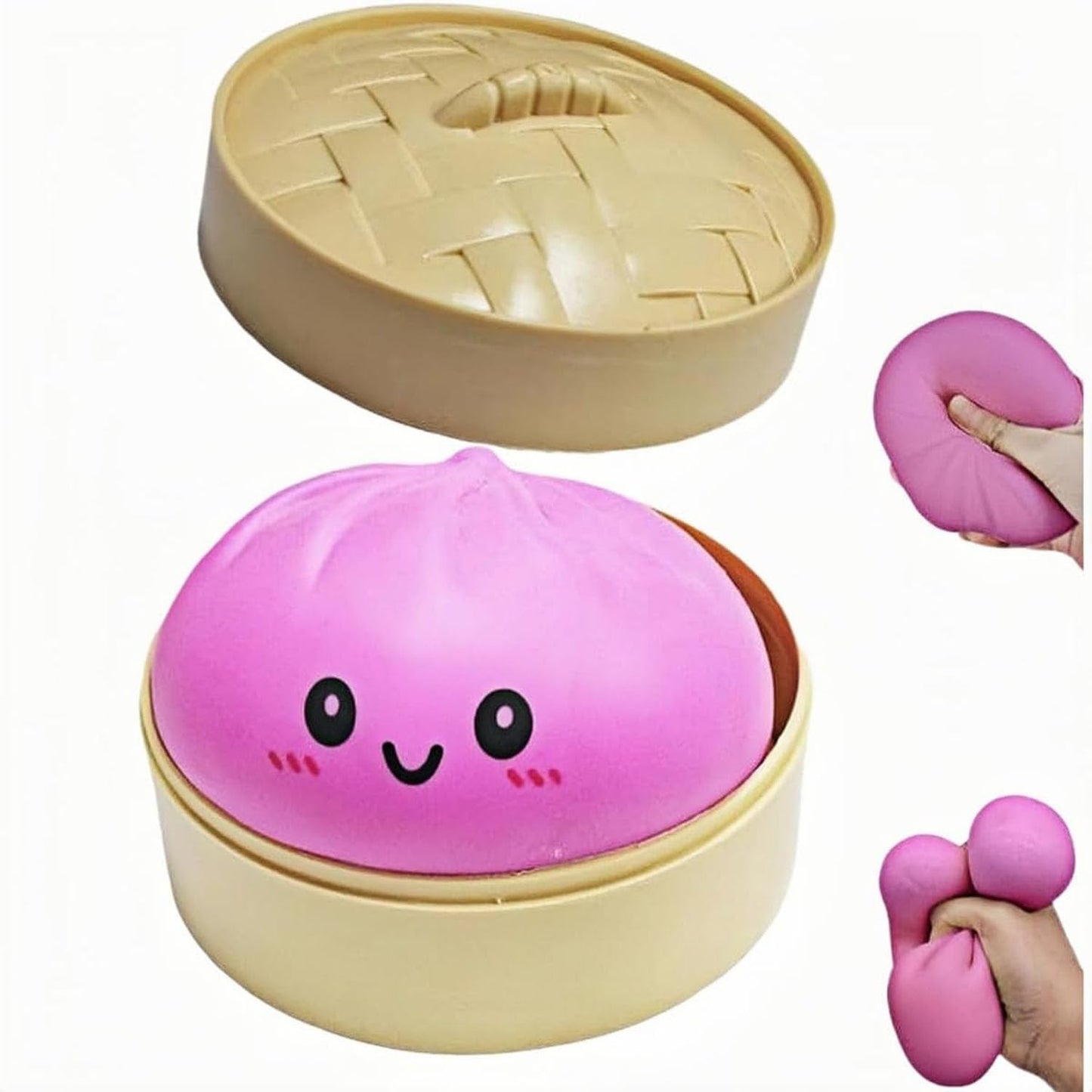 Dumpling Squishies, Glitter Dumpling, Glitter Dumplings Squishy with Box, Dumplings Sensory Squeeze Toy for Stress Relief Stretchy Desk Toys (Gold)