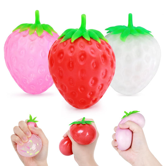 Strawberry Squishy, Strawberry Squishy Sensory Fidget Giant Jumbo Big Slow Rising Stress Ball Squeeze Toy Fruit Realistic for Relief, Adults Kids Gifts Party Favor (1pcs)