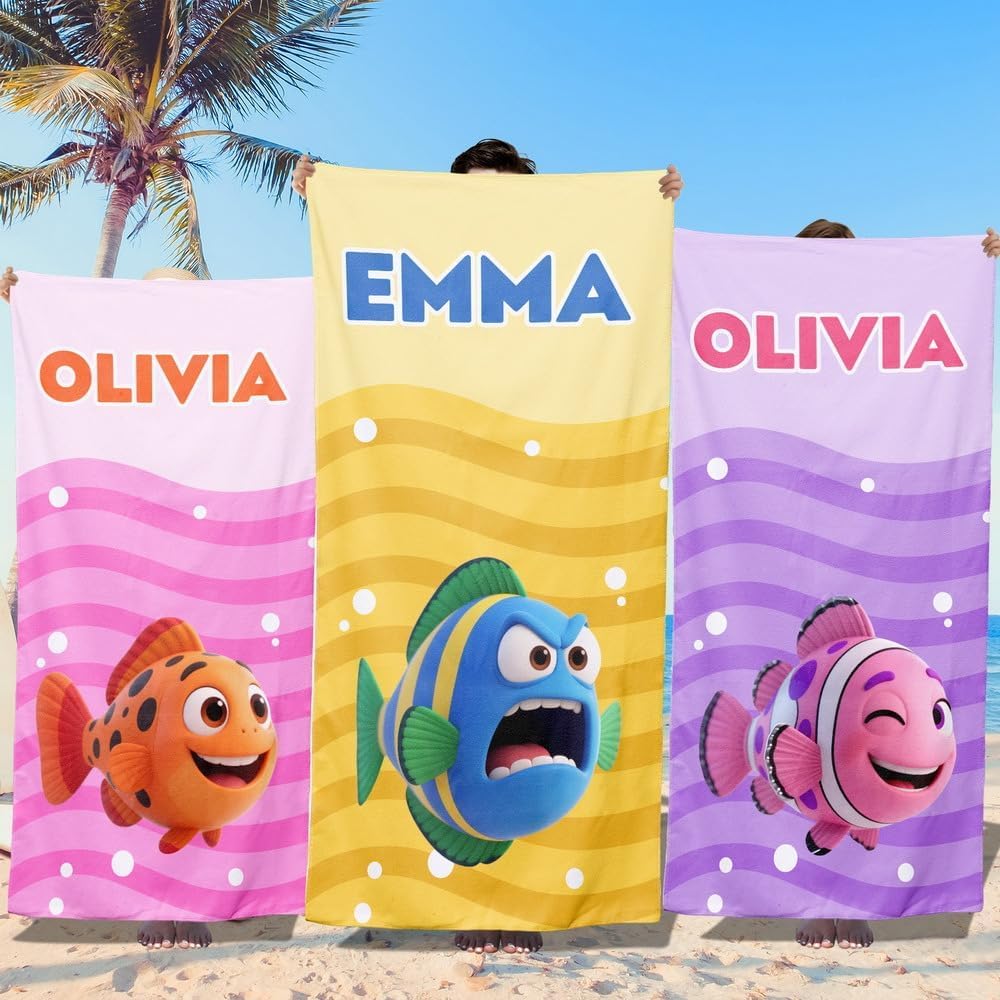 Personalized Beach Towels for Kids - Custom Ice Cream Drip Baseball Beach Towel for Boys,Customized Ultra Absorbent Super Soft Swim/Pool Towel,Team Gift,Youth Baseball Gift for Boys