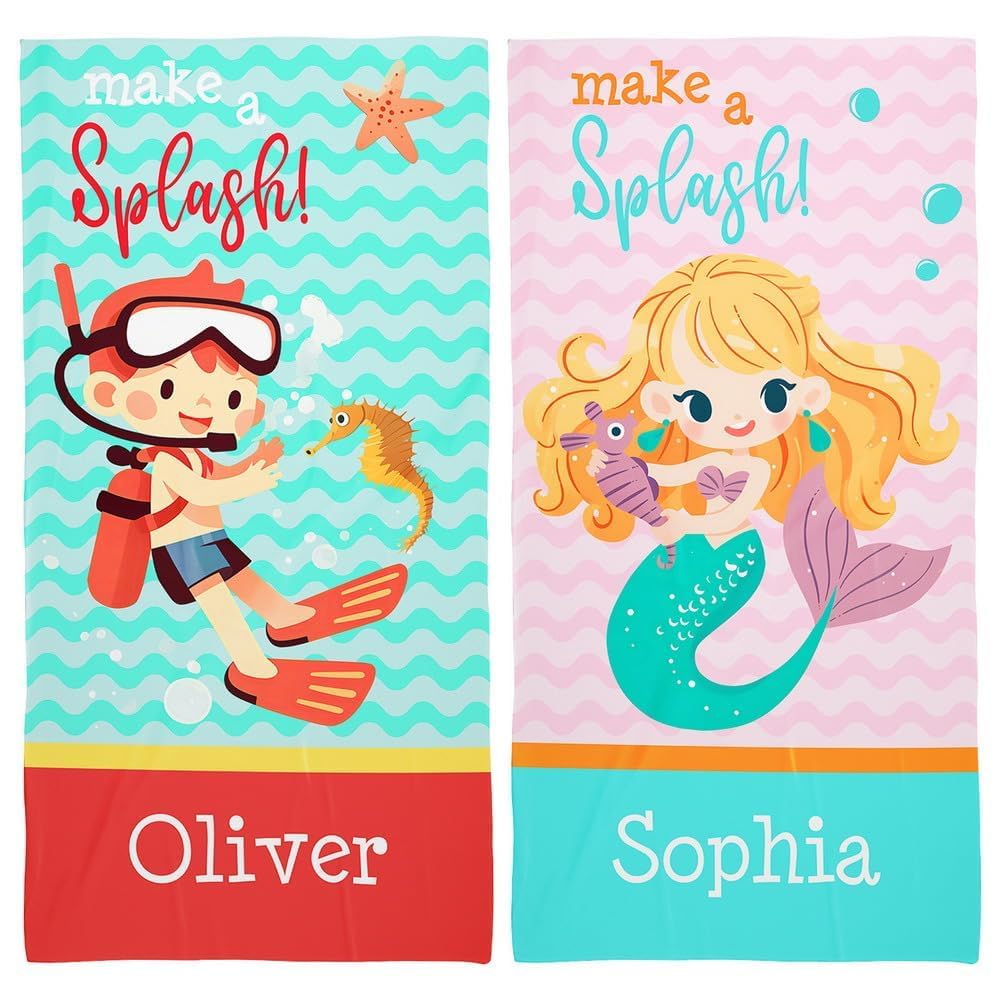 Personalized Beach Towels for Kids - Custom Ice Cream Drip Baseball Beach Towel for Boys,Customized Ultra Absorbent Super Soft Swim/Pool Towel,Team Gift,Youth Baseball Gift for Boys