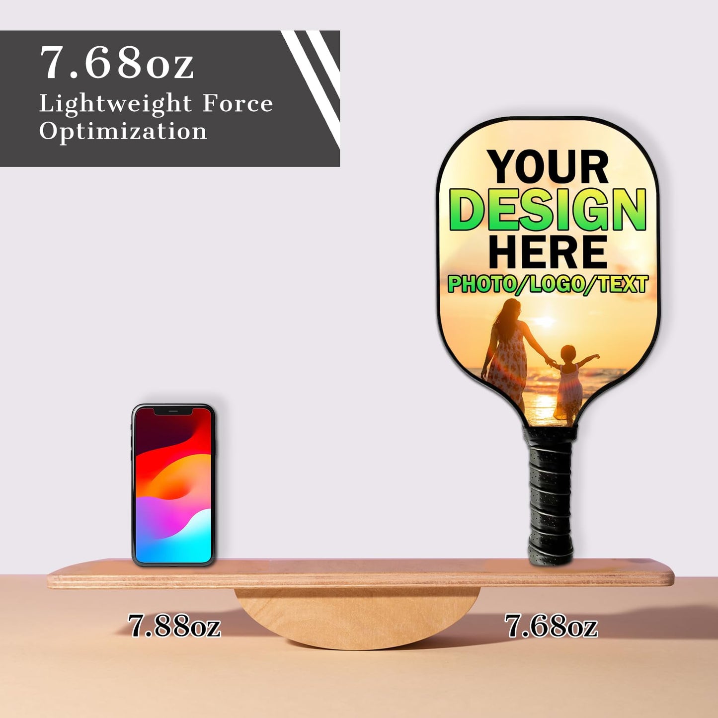 Custom Pickleball Paddles with Photo Text Logo Personalized Fiberglass Pickleball Paddle Set for Beginners Pickleball Lovers