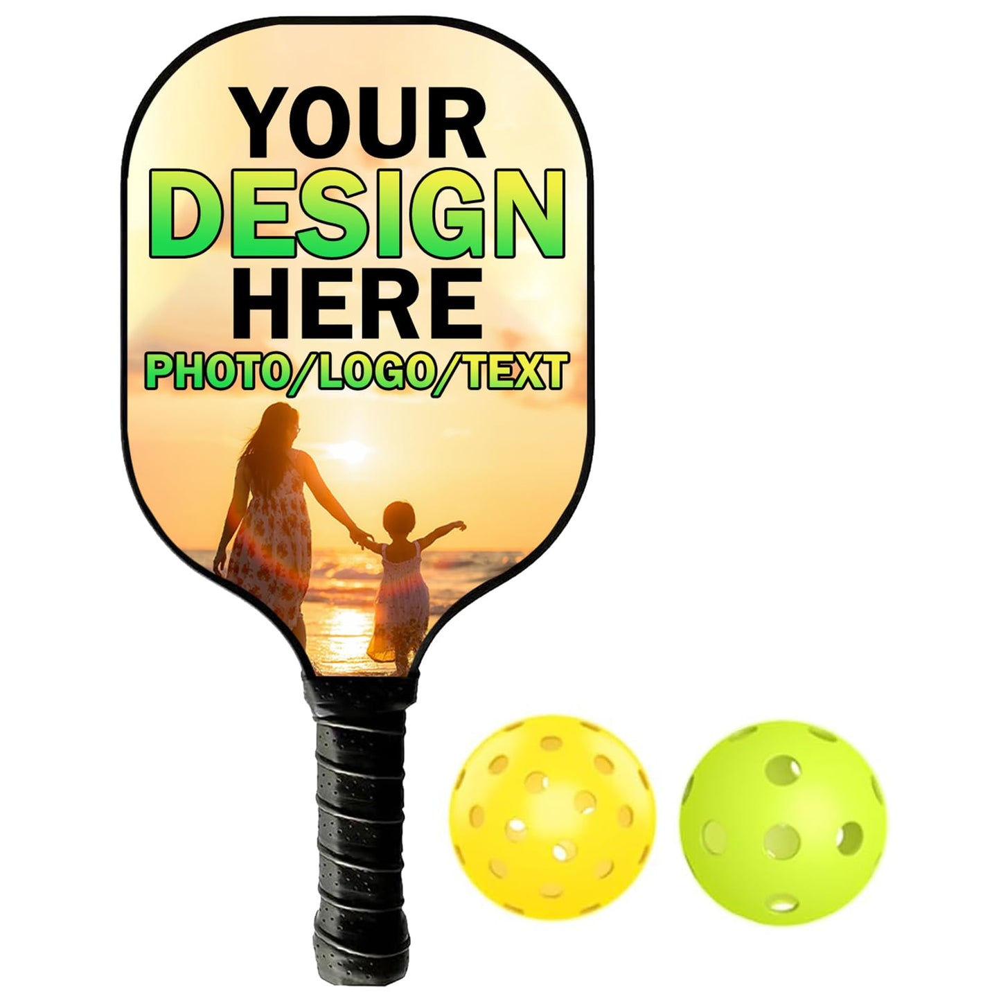 Custom Pickleball Paddles with Photo Text Logo Personalized Fiberglass Pickleball Paddle Set for Beginners Pickleball Lovers