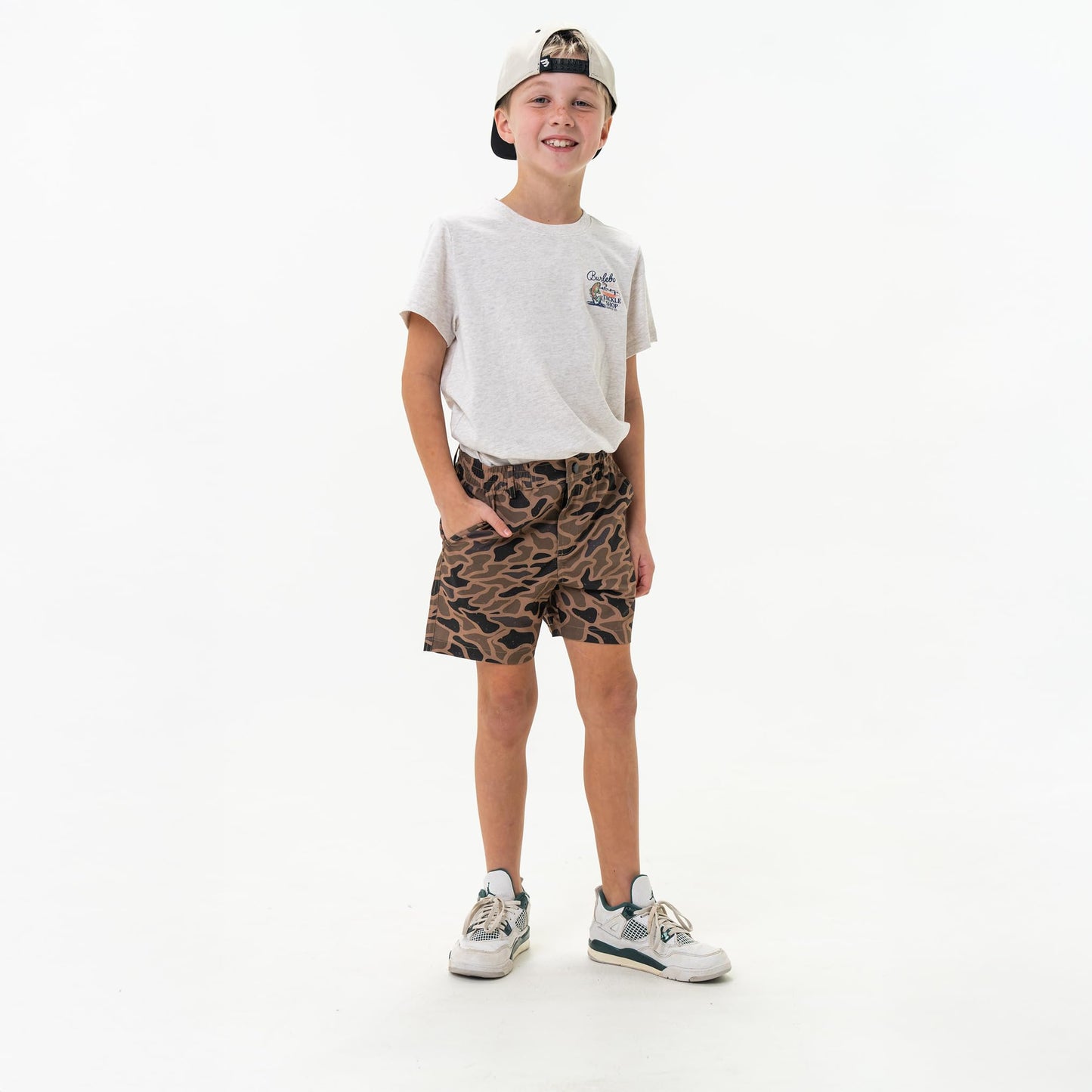 BURLEBO Youth Everyday Shorts – Lightweight Stretch Shorts with Pockets and Adjustable Waistband