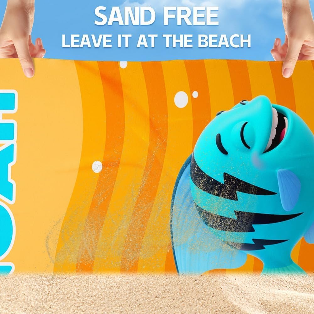 Personalized Beach Towels for Kids - Custom Ice Cream Drip Baseball Beach Towel for Boys,Customized Ultra Absorbent Super Soft Swim/Pool Towel,Team Gift,Youth Baseball Gift for Boys