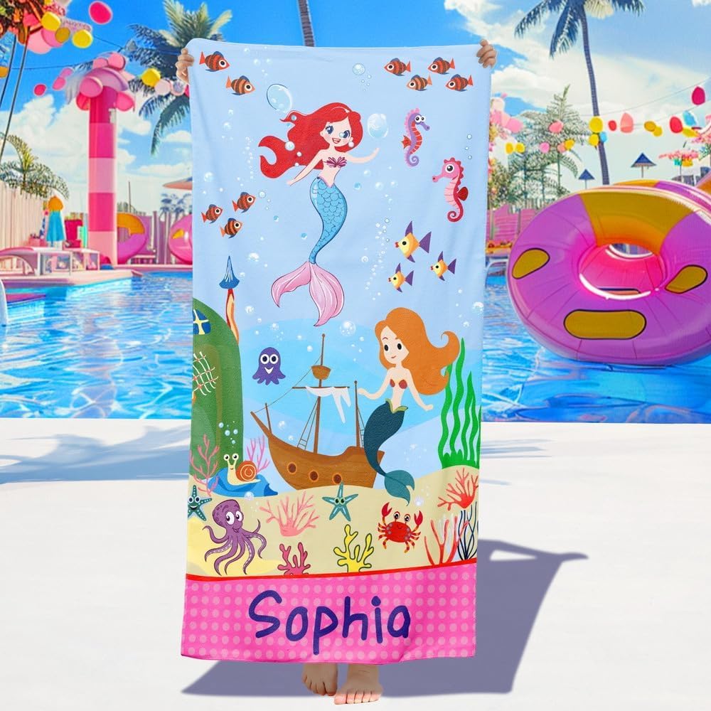 Personalized Beach Towels for Kids - Custom Ice Cream Drip Baseball Beach Towel for Boys,Customized Ultra Absorbent Super Soft Swim/Pool Towel,Team Gift,Youth Baseball Gift for Boys