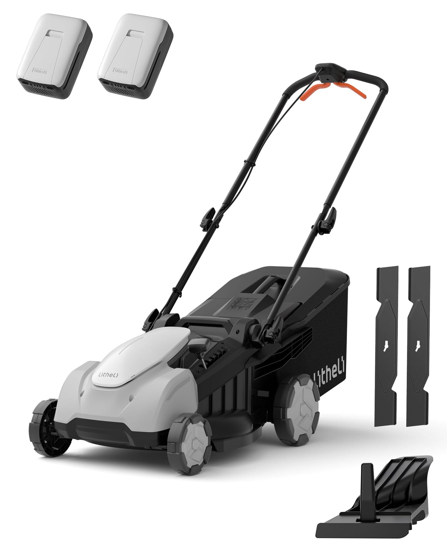 Litheli 18-inch 40V Brushless Lawn Mower for Garden Yards, Lightweight Cordless Lawn Mower Battery Powered with 6-Position Height Adjustment, 2x5.0Ah Battery Included