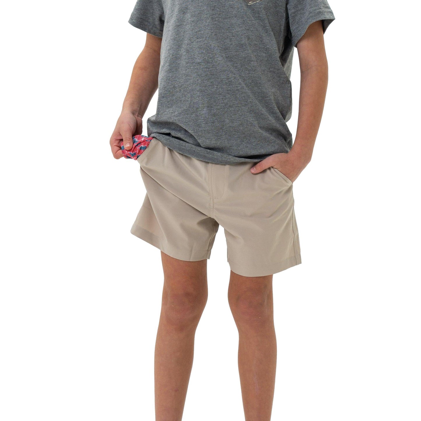 BURLEBO Youth Everyday Shorts – Lightweight Stretch Shorts with Pockets and Adjustable Waistband