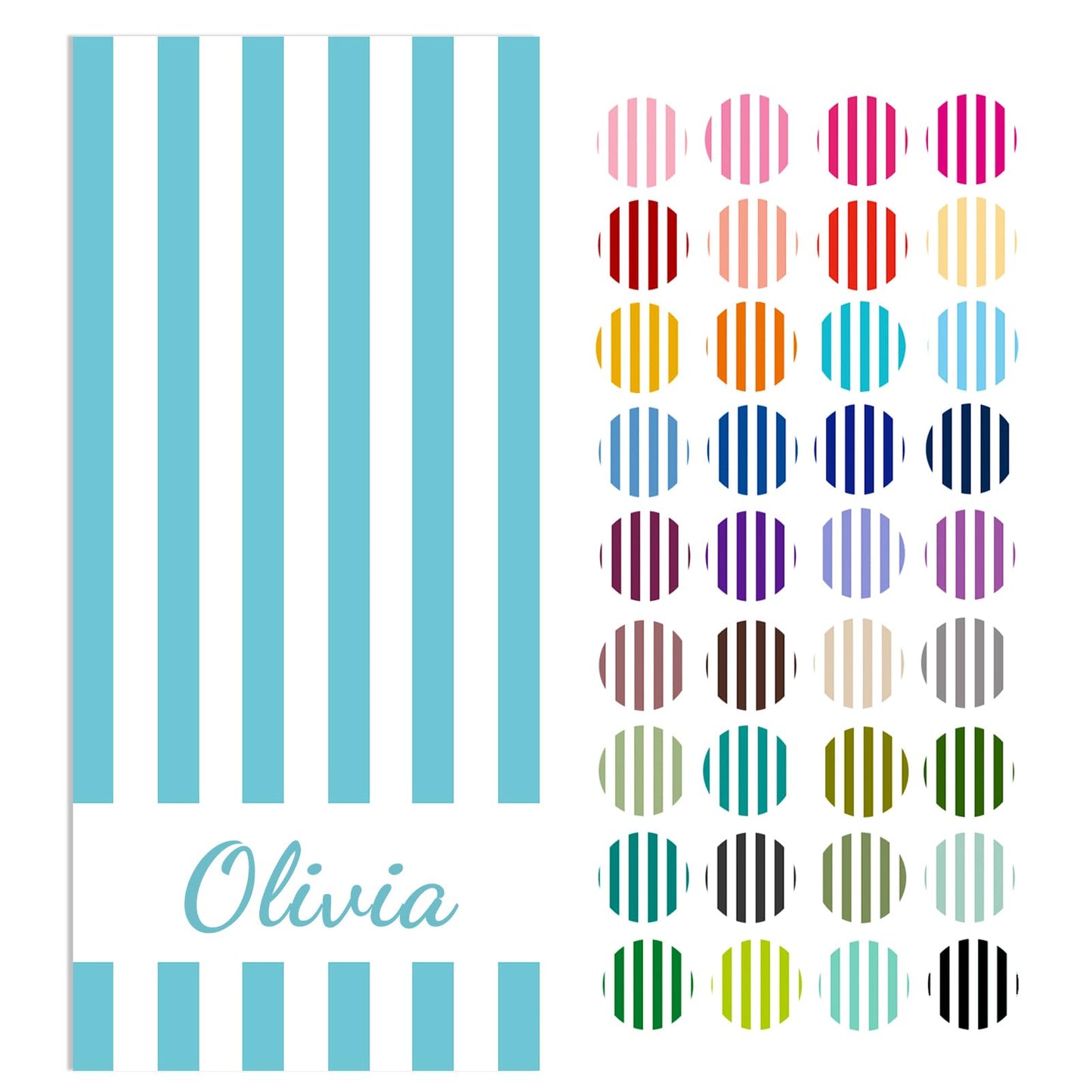 Personalized Beach Towels for Kids Adults - Custom Kids Beach Towels with Names- Customized Sand Free Quick Dry Striped Bath/Pool/Beach Towel for Boys Girls Women Men(Color1)