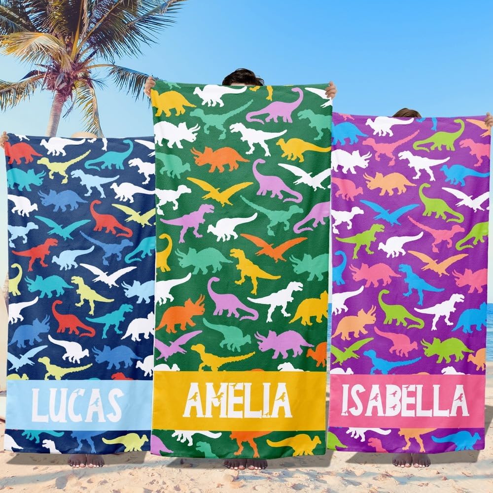 Personalized Beach Towels for Kids - Custom Ice Cream Drip Baseball Beach Towel for Boys,Customized Ultra Absorbent Super Soft Swim/Pool Towel,Team Gift,Youth Baseball Gift for Boys