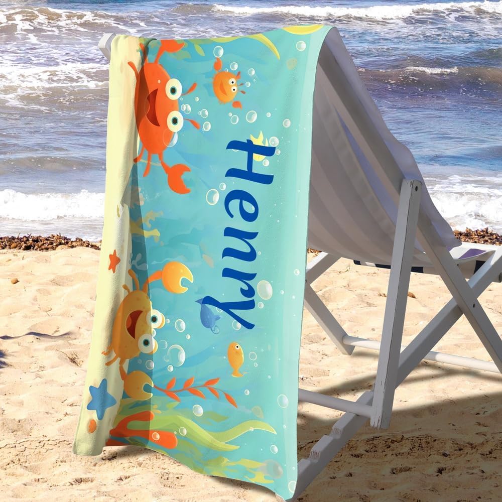Personalized Beach Towels for Kids - Custom Ice Cream Drip Baseball Beach Towel for Boys,Customized Ultra Absorbent Super Soft Swim/Pool Towel,Team Gift,Youth Baseball Gift for Boys