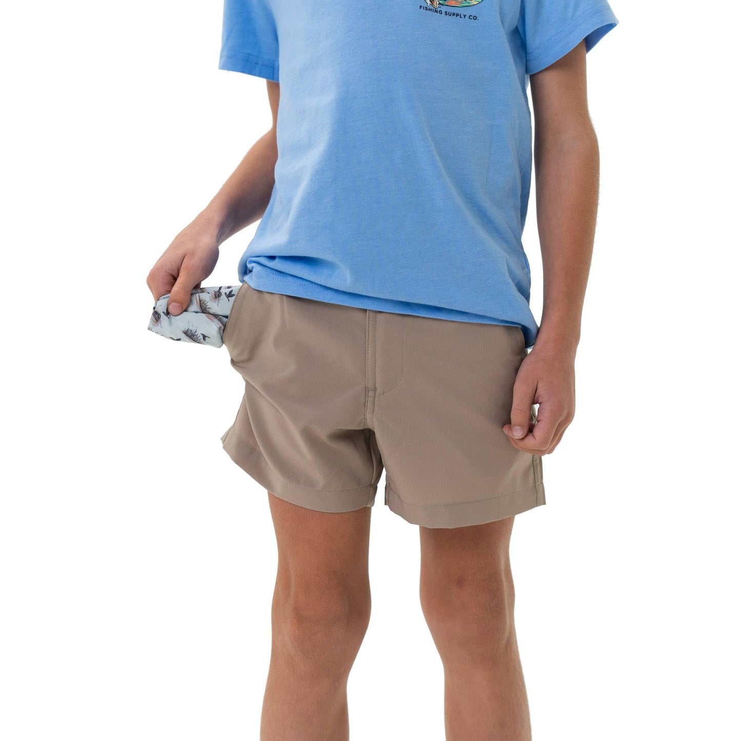 BURLEBO Youth Everyday Shorts – Lightweight Stretch Shorts with Pockets and Adjustable Waistband