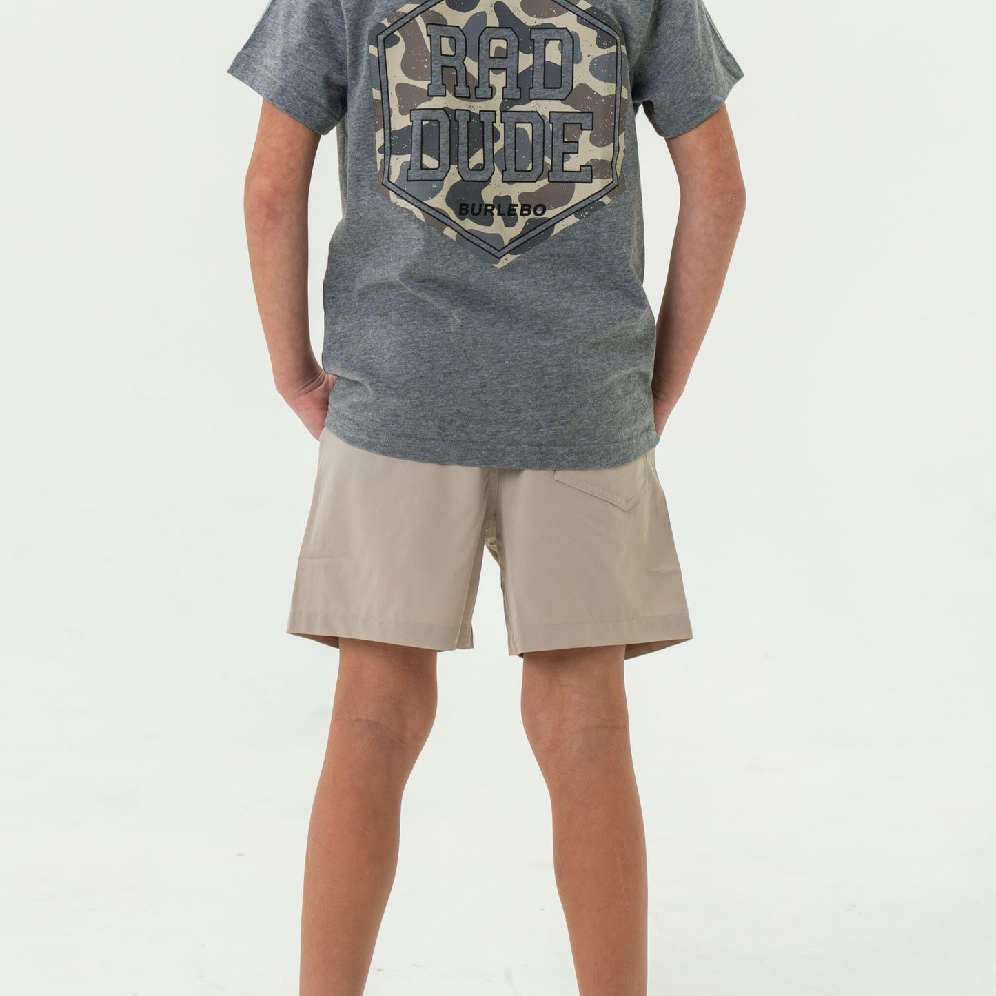 BURLEBO Youth Everyday Shorts – Lightweight Stretch Shorts with Pockets and Adjustable Waistband