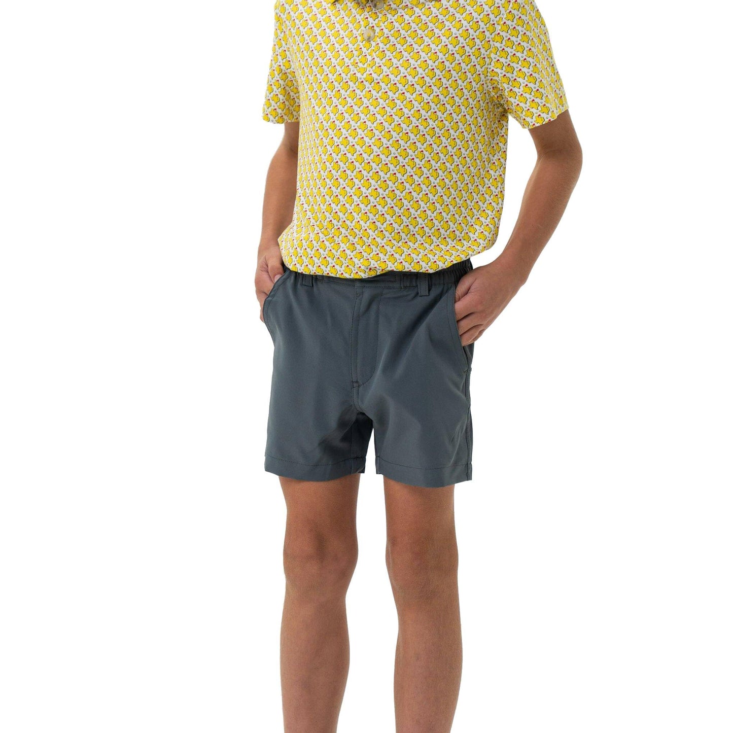 BURLEBO Youth Everyday Shorts – Lightweight Stretch Shorts with Pockets and Adjustable Waistband