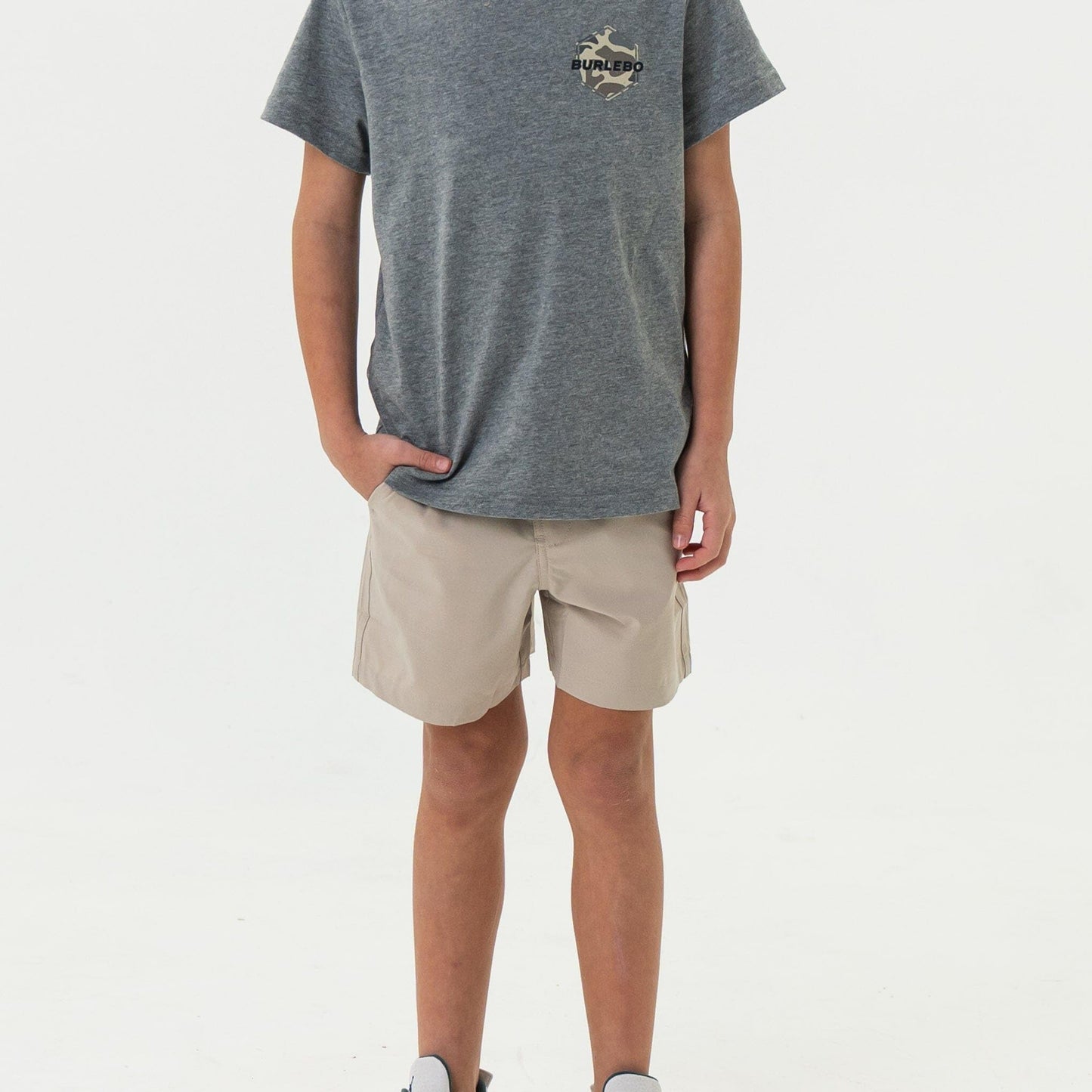 BURLEBO Youth Everyday Shorts – Lightweight Stretch Shorts with Pockets and Adjustable Waistband