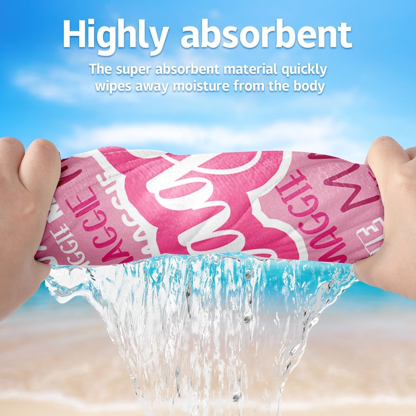 Personalized Beach Towels for Kids Adults - Custom Kids Beach Towels with Names- Customized Sand Free Quick Dry Striped Bath/Pool/Beach Towel for Boys Girls Women Men(Color1)