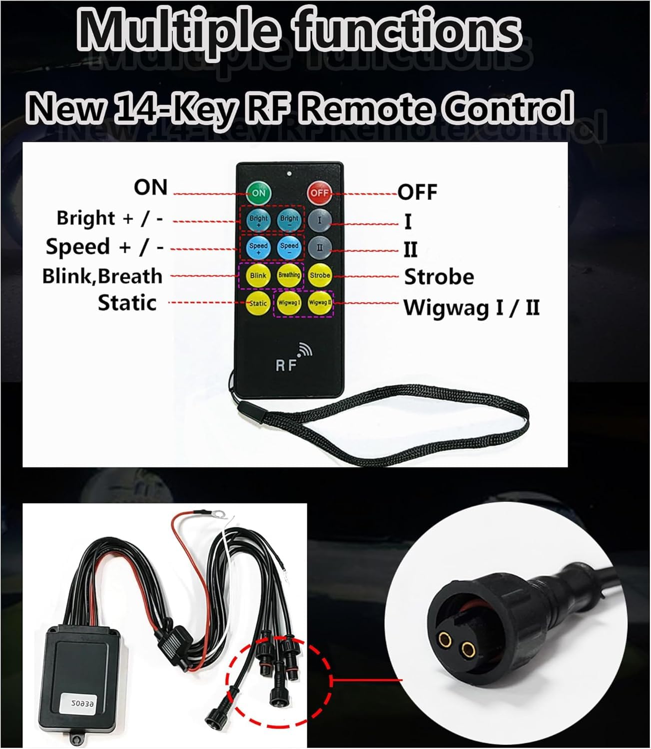 New 4Pcs 17in 8 Row Wheel Ring Lights Super Bright 8896Pcs 5730SMD LED Wheel Light with APP & RF Remote Control,Waterproof IP68 Pure White Wheel Rim Lights