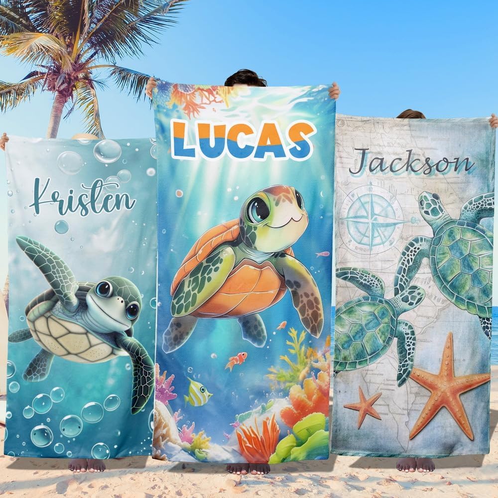 Personalized Beach Towels for Kids - Custom Ice Cream Drip Baseball Beach Towel for Boys,Customized Ultra Absorbent Super Soft Swim/Pool Towel,Team Gift,Youth Baseball Gift for Boys