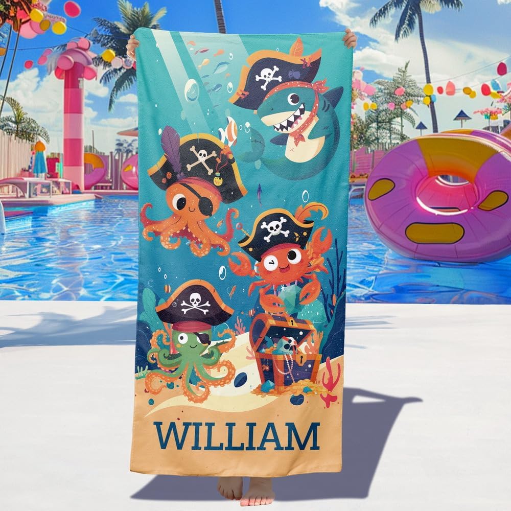 Personalized Beach Towels for Kids - Custom Ice Cream Drip Baseball Beach Towel for Boys,Customized Ultra Absorbent Super Soft Swim/Pool Towel,Team Gift,Youth Baseball Gift for Boys