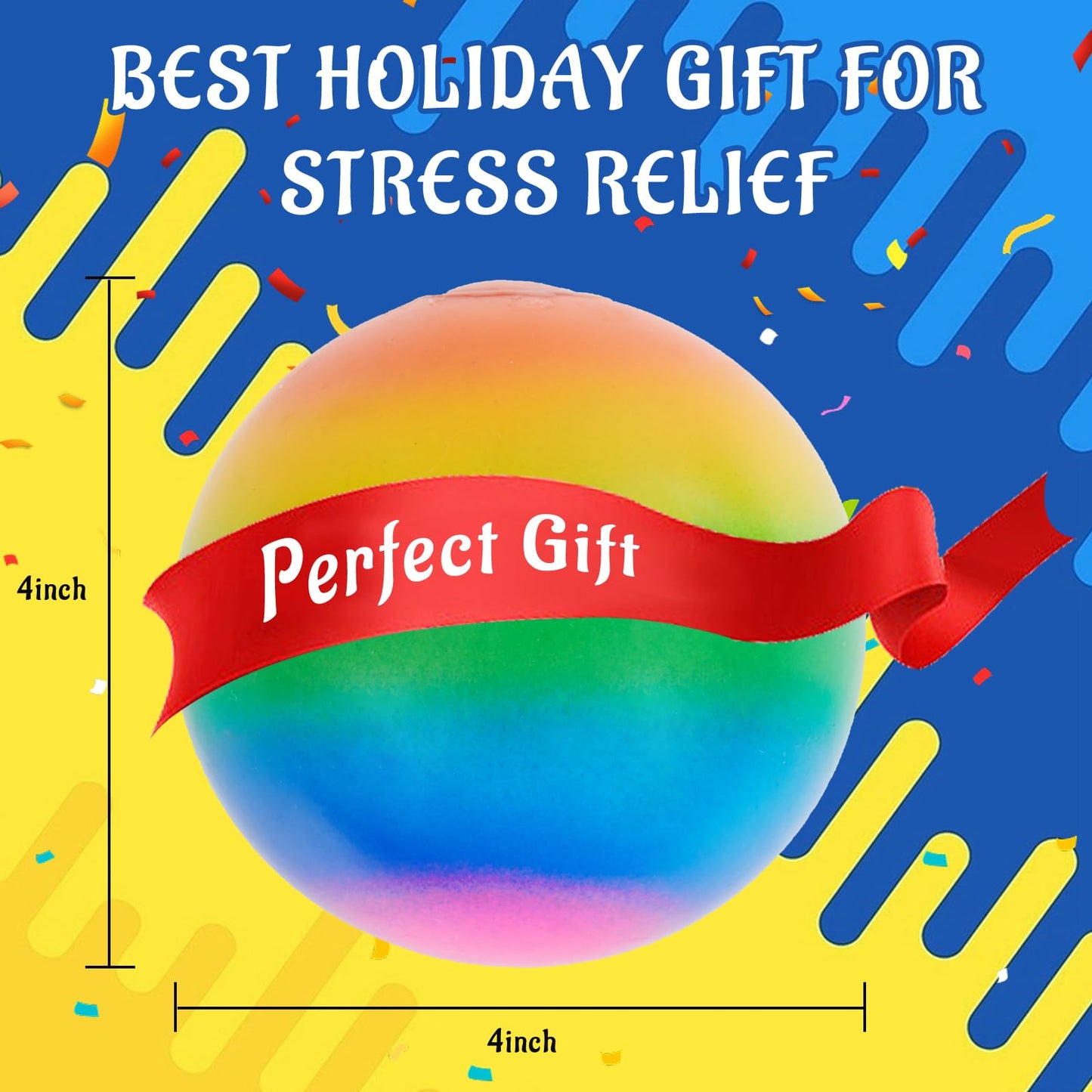 Giant 4 Inches Jumbo Stress Balls for Adults Anxiety Relief, Nedoh Balls Squishy Balls Fidget Squeeze Squish Big Ball for Anti-Stress