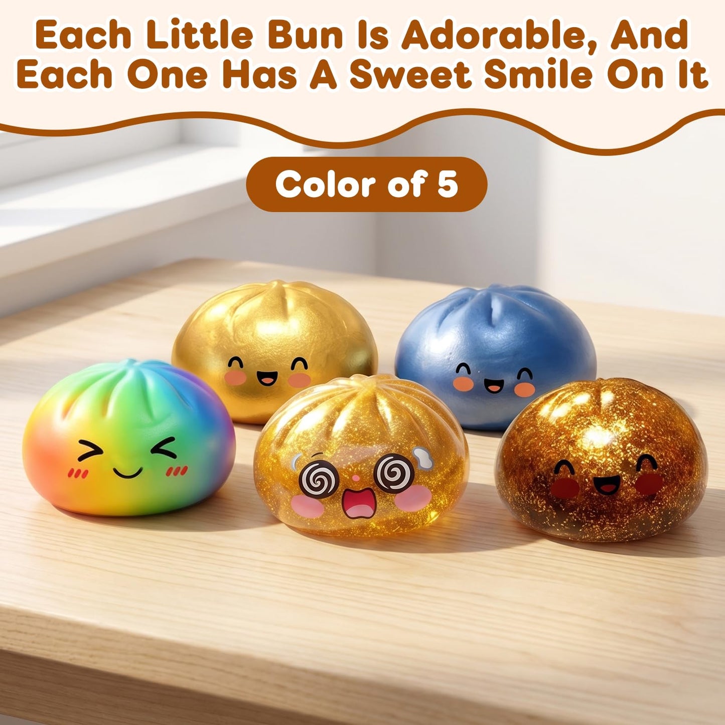 Glitter Dumpling Squishy,Dumpling Squishies,Glitter Dumpling Mystery Box,Colorful Dumpling Stress Balls Fidget,Jumbo Squishy Toy with Steamer Box Suitable for Adult use in Offices (Glitter White)
