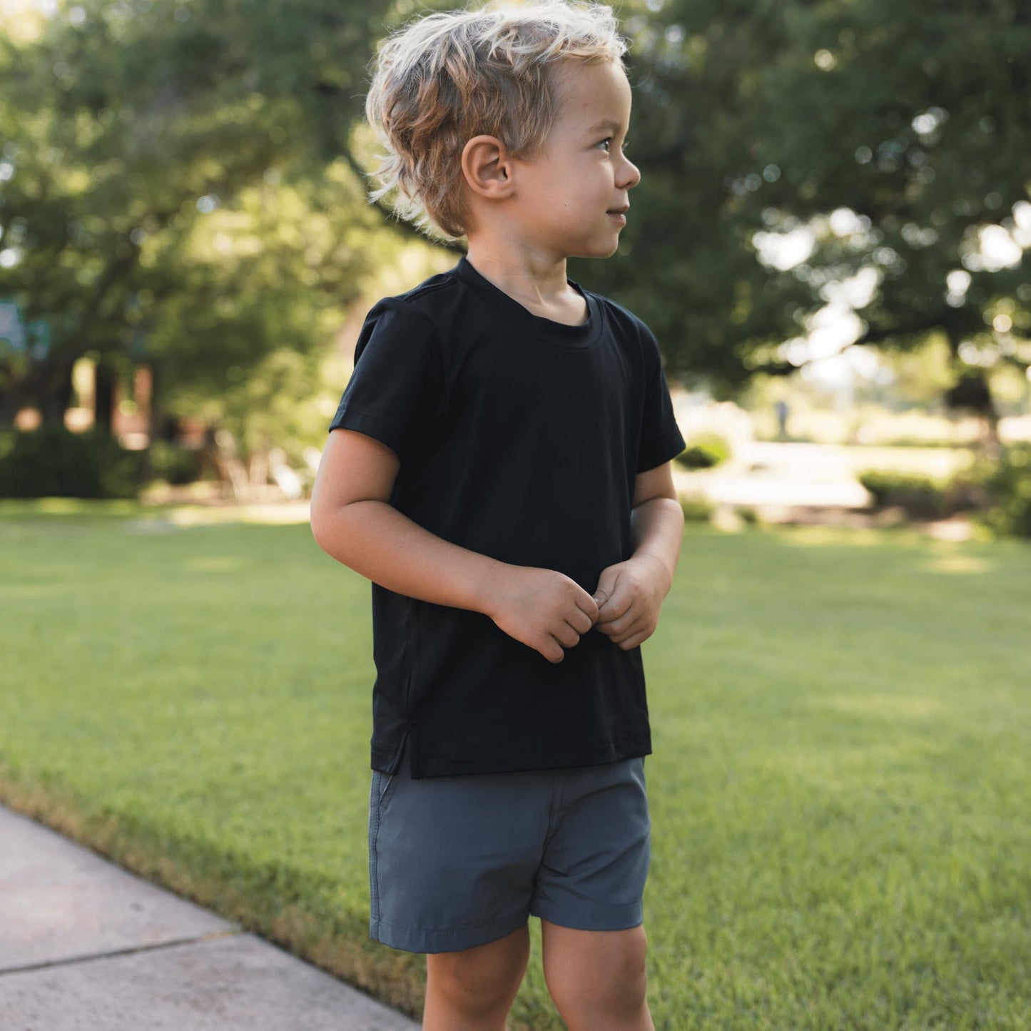 BURLEBO Youth Everyday Shorts – Lightweight Stretch Shorts with Pockets and Adjustable Waistband