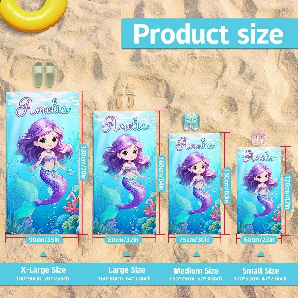 Personalized Beach Towels for Kids - Custom Ice Cream Drip Baseball Beach Towel for Boys,Customized Ultra Absorbent Super Soft Swim/Pool Towel,Team Gift,Youth Baseball Gift for Boys