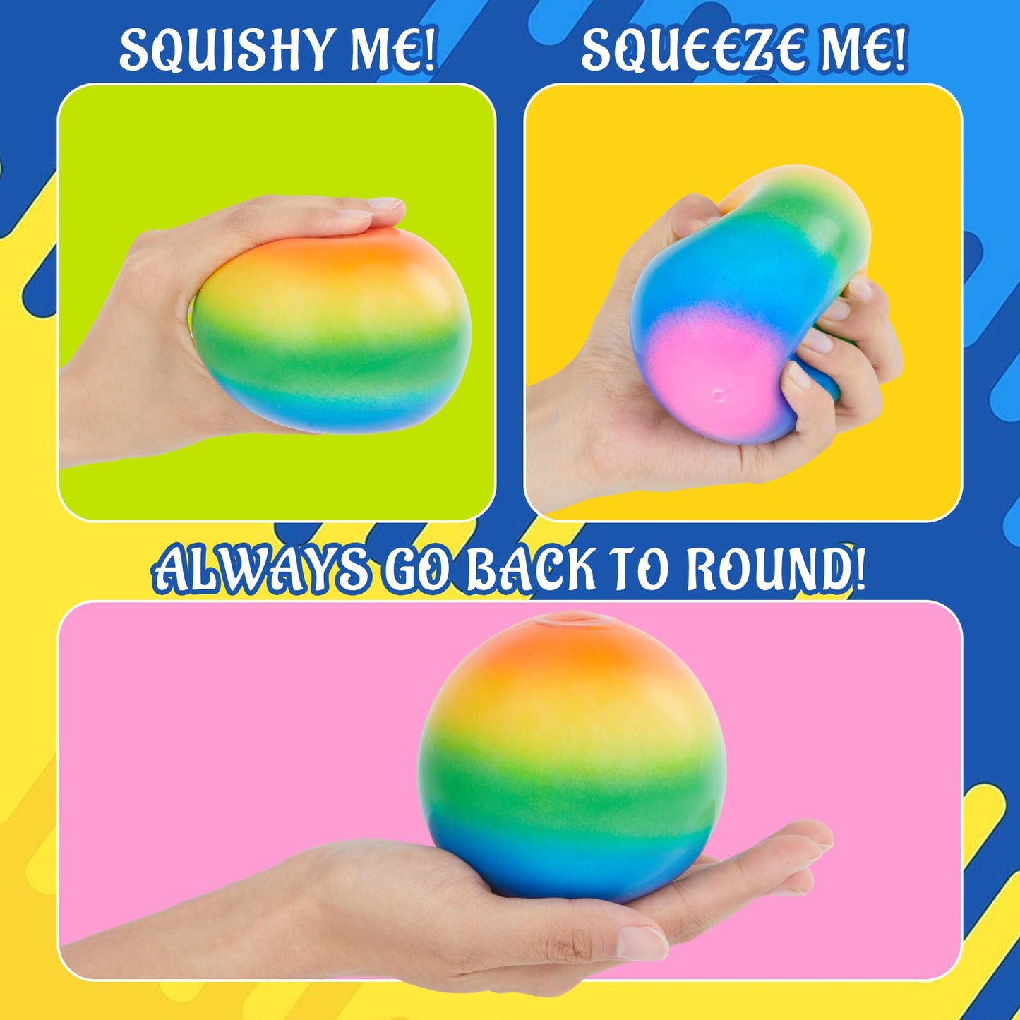 Giant 4 Inches Jumbo Stress Balls for Adults Anxiety Relief, Nedoh Balls Squishy Balls Fidget Squeeze Squish Big Ball for Anti-Stress