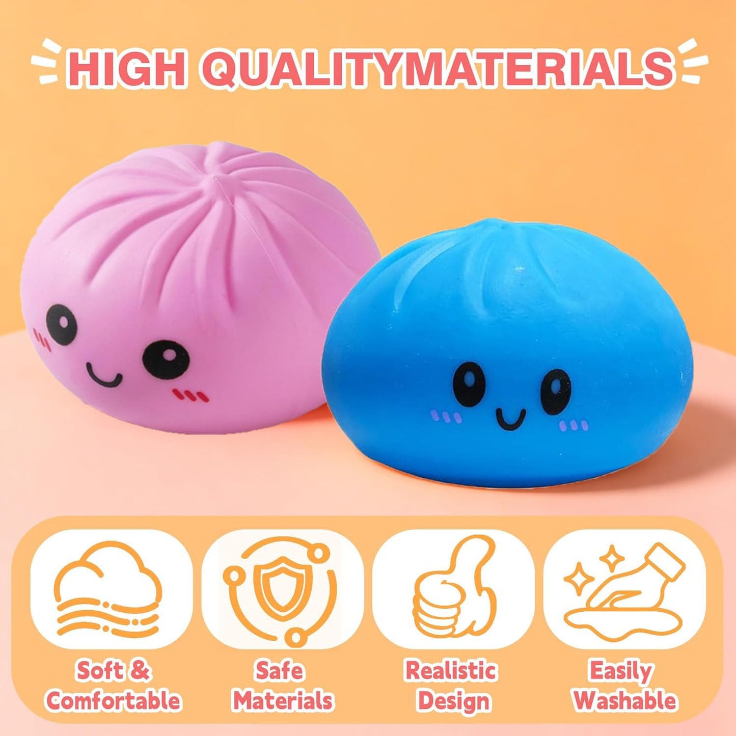 Dumpling Squishies, Glitter Dumpling, Glitter Dumplings Squishy with Box, Dumplings Sensory Squeeze Toy for Stress Relief Stretchy Desk Toys (Gold)