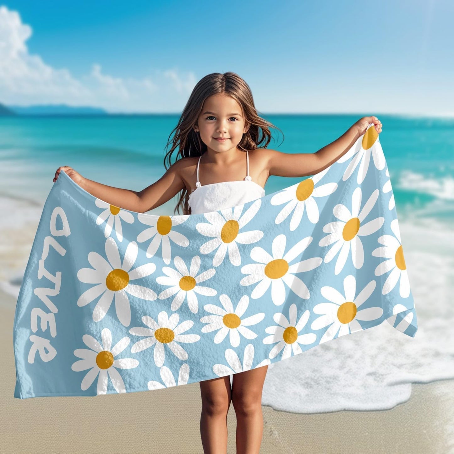 Personalized Beach Towels for Kids - Custom Ice Cream Drip Baseball Beach Towel for Boys,Customized Ultra Absorbent Super Soft Swim/Pool Towel,Team Gift,Youth Baseball Gift for Boys