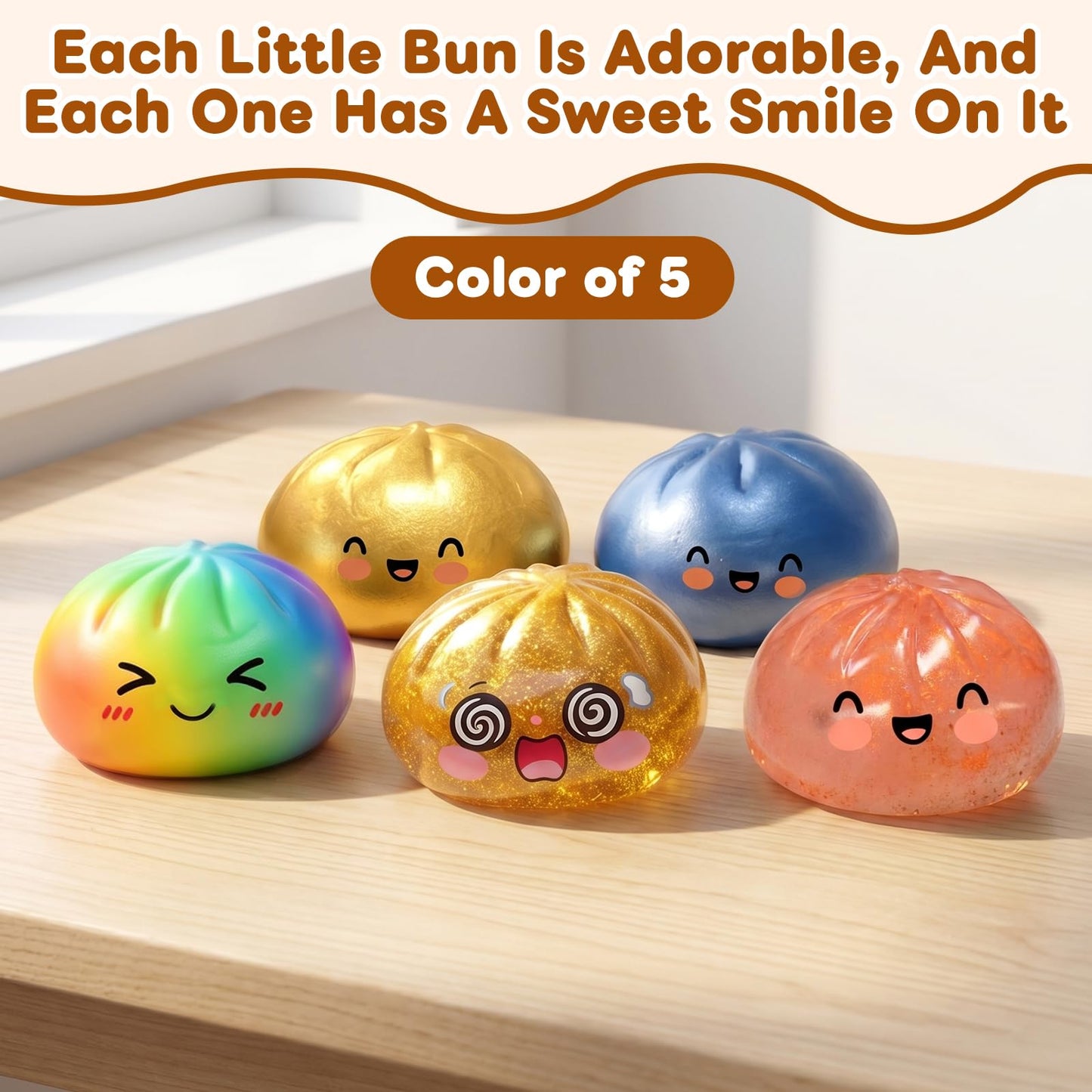 Glitter Dumpling Squishy,Dumpling Squishies,Glitter Dumpling Mystery Box,Colorful Dumpling Stress Balls Fidget,Jumbo Squishy Toy with Steamer Box Suitable for Adult use in Offices (Glitter White)