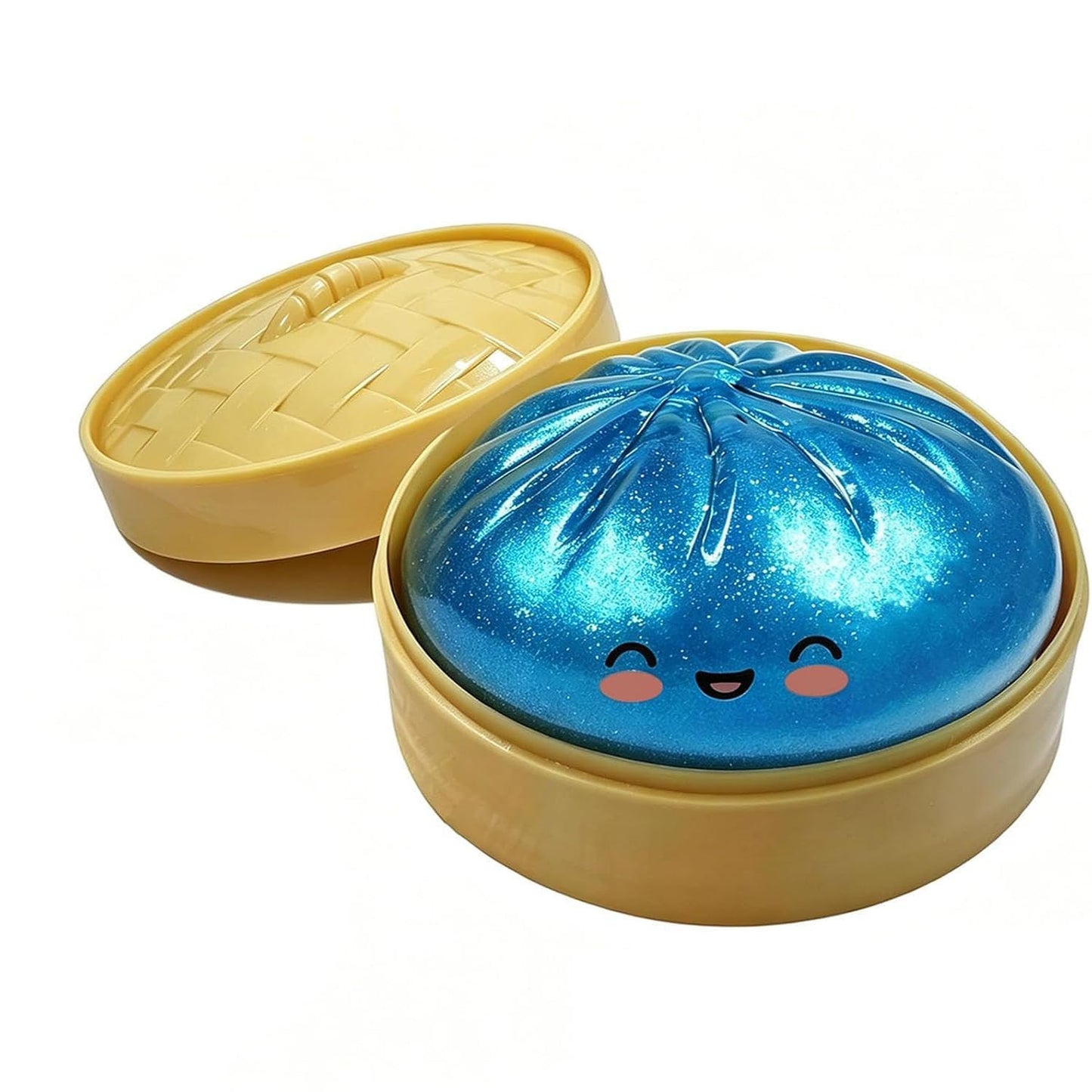 Dumpling Squishies, Glitter Dumpling, Glitter Dumplings Squishy with Box, Dumplings Sensory Squeeze Toy for Stress Relief Stretchy Desk Toys (Gold)
