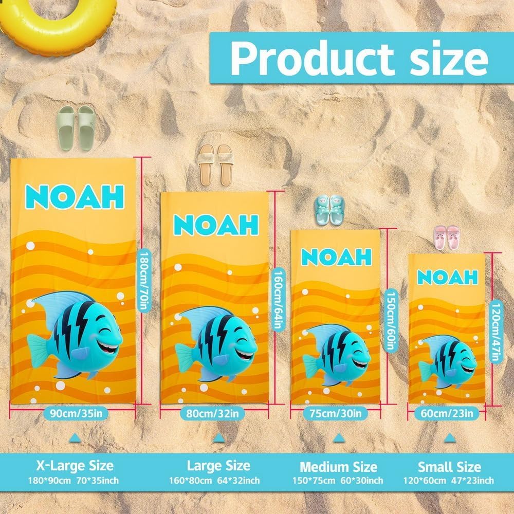 Personalized Beach Towels for Kids - Custom Ice Cream Drip Baseball Beach Towel for Boys,Customized Ultra Absorbent Super Soft Swim/Pool Towel,Team Gift,Youth Baseball Gift for Boys