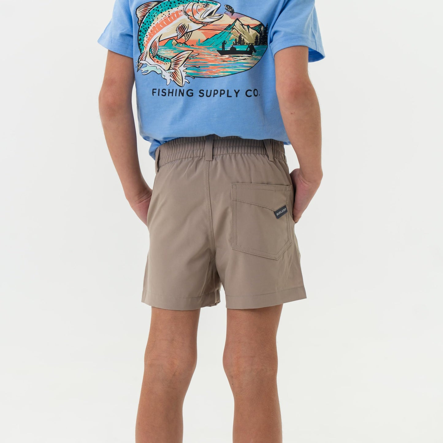 BURLEBO Youth Everyday Shorts – Lightweight Stretch Shorts with Pockets and Adjustable Waistband