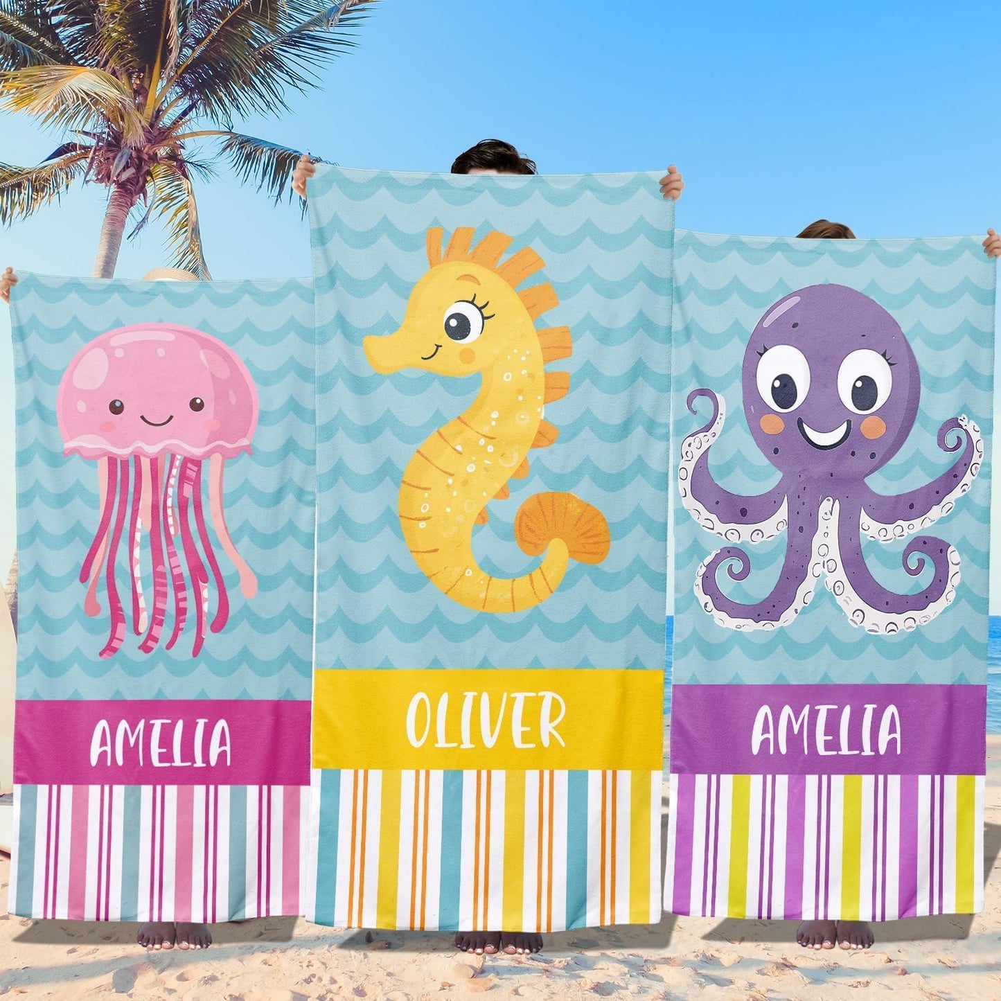 Personalized Beach Towels for Kids - Custom Ice Cream Drip Baseball Beach Towel for Boys,Customized Ultra Absorbent Super Soft Swim/Pool Towel,Team Gift,Youth Baseball Gift for Boys