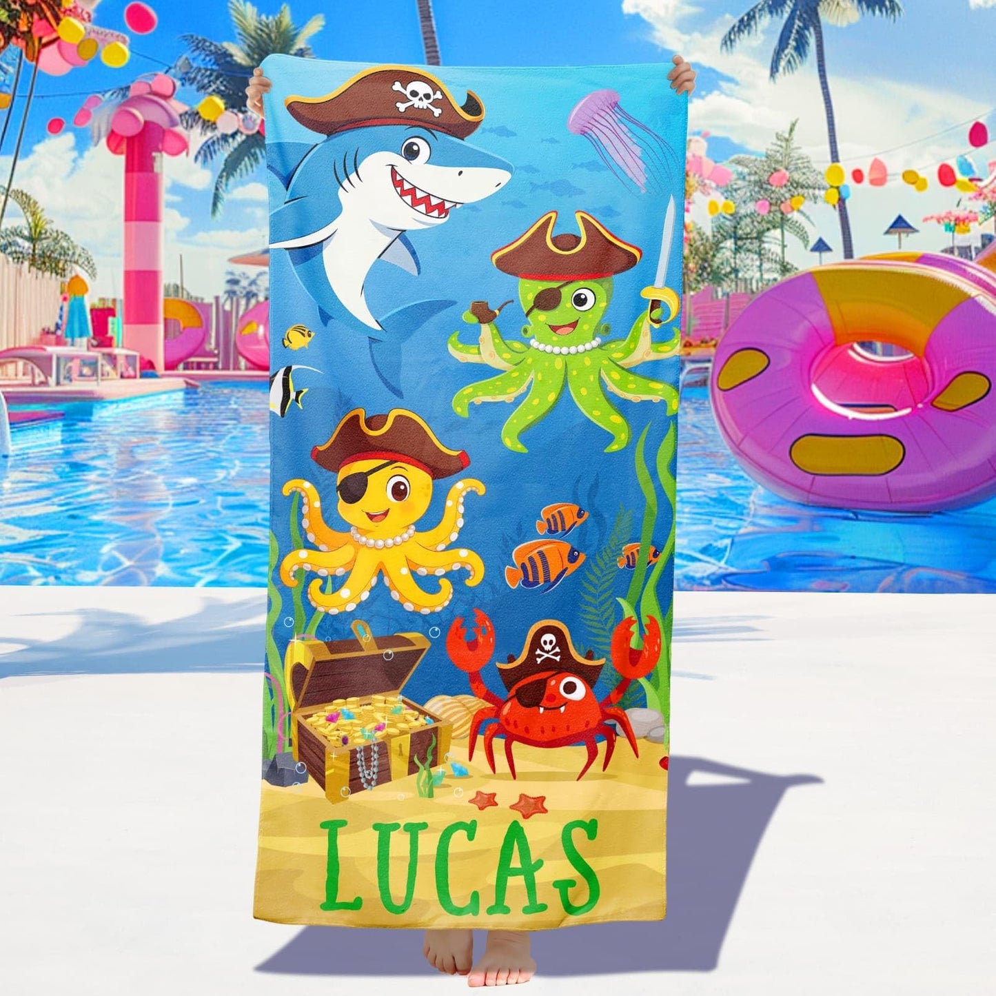 Personalized Beach Towels for Kids - Custom Ice Cream Drip Baseball Beach Towel for Boys,Customized Ultra Absorbent Super Soft Swim/Pool Towel,Team Gift,Youth Baseball Gift for Boys