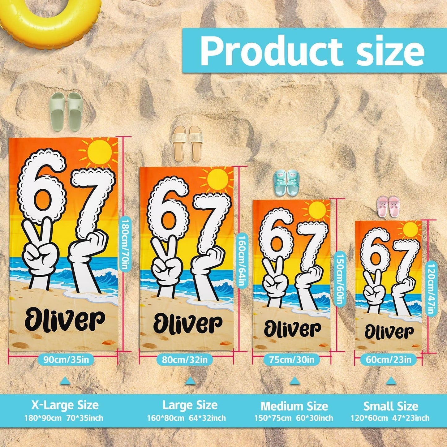 Personalized Beach Towels for Kids - Custom Ice Cream Drip Baseball Beach Towel for Boys,Customized Ultra Absorbent Super Soft Swim/Pool Towel,Team Gift,Youth Baseball Gift for Boys